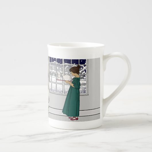 Tee in einer Schneesturm-Knochen-China-Tasse Porzellantasse (Rechts)