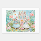 Tee in Gartenillustrierung Geschenkpapier Set (Vorderseite)