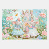 Tee in Gartenillustrierung Geschenkpapier Set (Vorderseite 3)