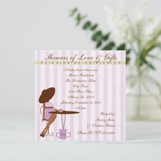 Tee in Lila Einladung (Stehend Vorderseite)