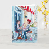 Tee in Paris - Grußkarten Karte (Gelbe Blume)