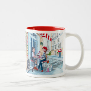 Tee in Paris Mode Mädchen Niedlich - Zweifarbige T Tasse