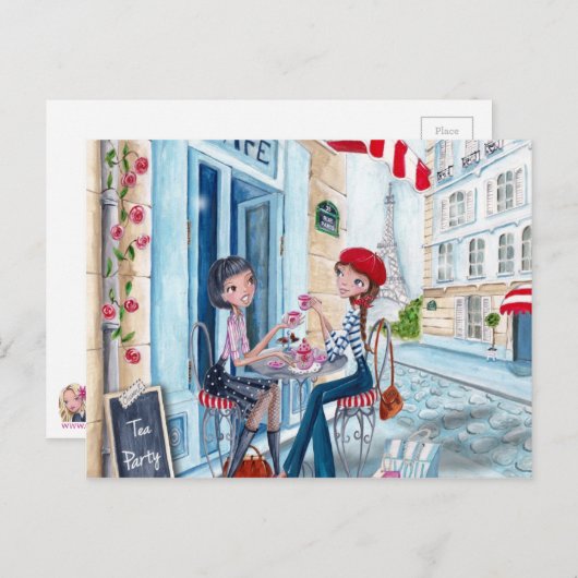 Tee in Paris - Postkarten (Vorne/Hinten)