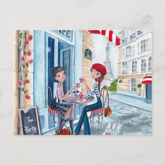 Tee in Paris - Postkarten (Vorderseite)