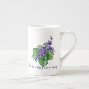 Tee ist ein Umarmung in einer Tasse Watercolor Vio