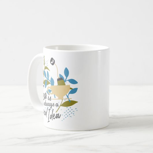 Tee ist immer gut kaffeetasse (Vorderseite Links)