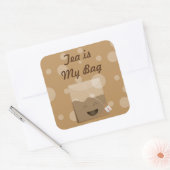 Tee ist meine Tasche Quadratischer Aufkleber (Umschlag)