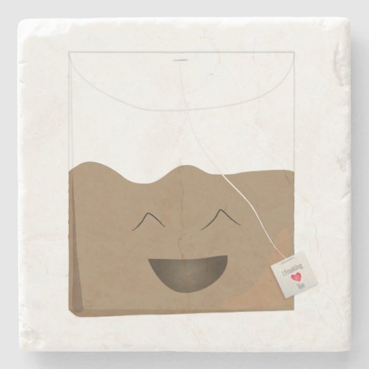 Tee ist meine Tasche Steinuntersetzer (Vorderseite)