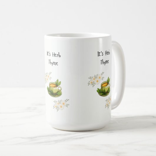 Tee/Kaffee-Tasse "It's Herb Thyme" Kaffeetasse (VorderseiteRechts)