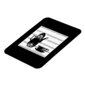 Tee-Kaffeekanne Becher Schwarz-weiße Illustrations Magnet (Linke Seite)