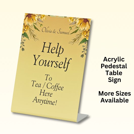 Tee-Kaffeetisch Akrylkisches Pedestal-Zeichen Sockelschild