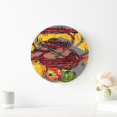 Tee-Kettle mit Obst Große Wanduhr (Zuhause)