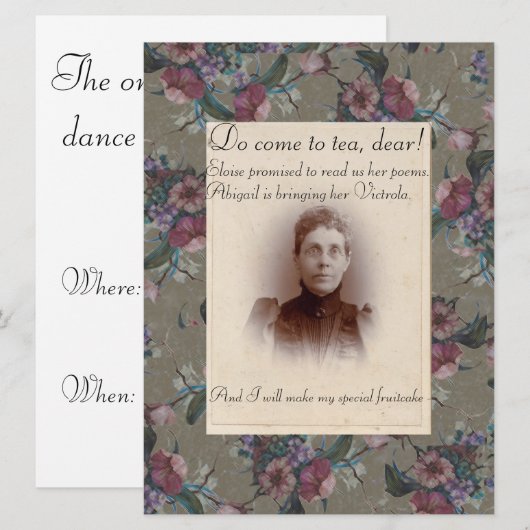 Tee, liebe Party Einladung (Vorne/Hinten)