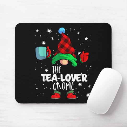 Tee-Liebhaber-Gnom Roter Buffalo-Karo-Passende Fam Mousepad (Mit Mouse)