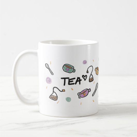 Tee-Liebhaber-Tasse, Illustration Kaffeetasse (Links)