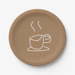 Tee liebt Kaffee Liebhaber der modernen einfachen Pappteller