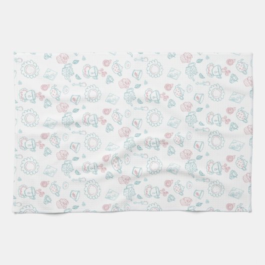 Tee liebt Time Doodles Geschirrtuch (Horizontal)