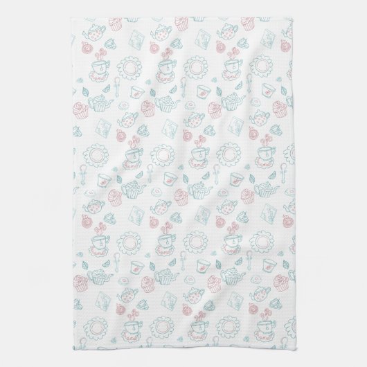 Tee liebt Time Doodles Geschirrtuch (Vertikal)