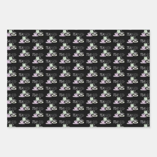 Tee-Lover-Positivitätssatz - Sit Sip Vergessen Geschenkpapier Set (Vorderseite 2)