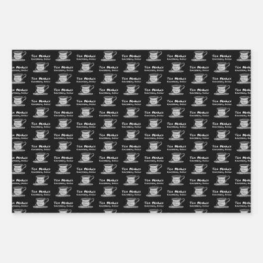 Tee-Lover-Zitat - Tee macht alles besser Geschenkpapier Set (Vorderseite 2)