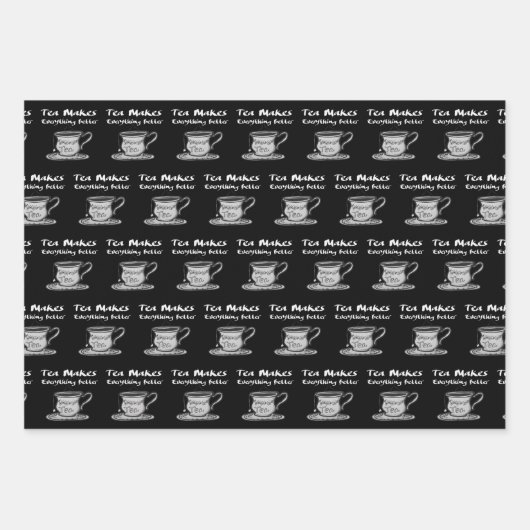 Tee-Lover-Zitat - Tee macht alles besser Geschenkpapier Set (Vorderseite)