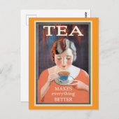 Tee macht alles besser postkarte (Vorne/Hinten)