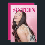 Tee Magazine Cover QR Code 16 . Geburtstag Geburts Einladung<br><div class="desc">Teen Magazine Cover QR Code 16 . Geburtstag Geburtstagseinladung</div>