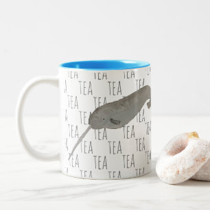 Tee Marine Mammal Watercolor Narwhal Zweifarbige Tasse