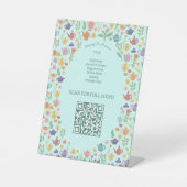 Tee-Menü Süße Farbige INDIVIDUELLE QR-Code Sockelschild (Vorderseite)