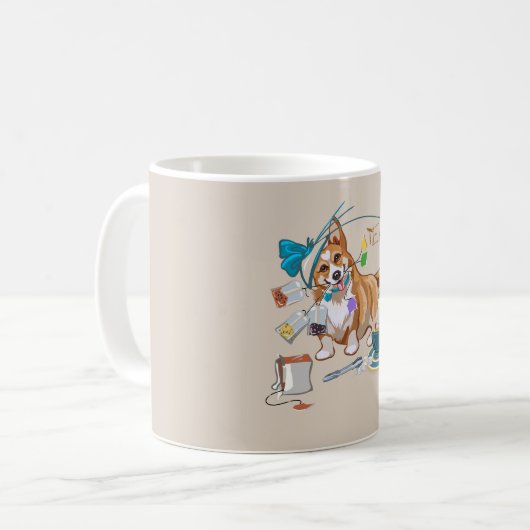 Tee mit Corgi Kaffeetasse (Vorderseite Links)