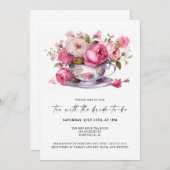 Tee mit dem Brautparty-Tee-Party Einladung (Vorne/Hinten)