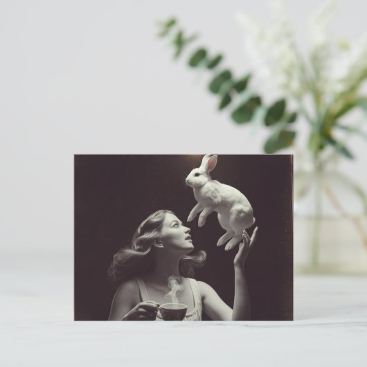 Tee mit dem sonnigen Schwarz und Weiß Postkarte (Stehend Vorderseite)