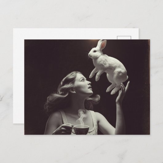 Tee mit dem sonnigen Schwarz und Weiß Postkarte (Vorne/Hinten)