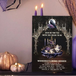 Tee mit der Braut Gothic Junggesellinnenabschied Einladung