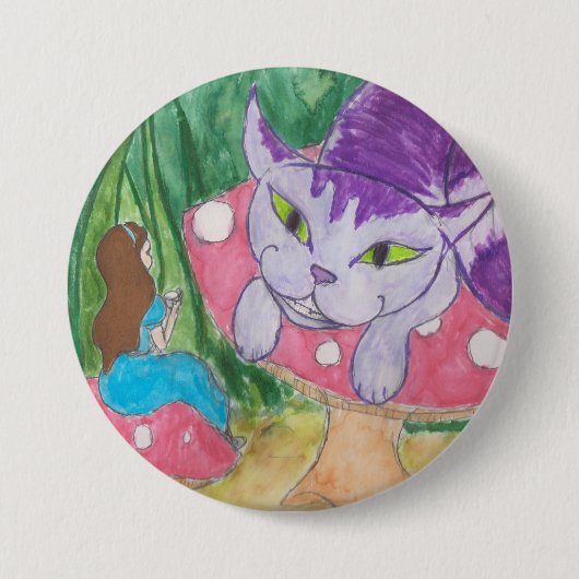 Tee mit der Cheshire-Katze Button (Vorderseite)