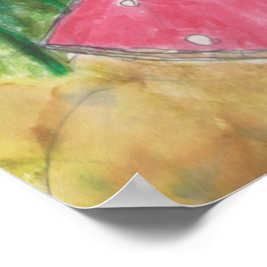 Tee mit der Cheshire-Katze Poster (Ecke)