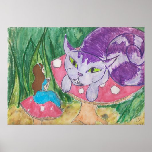 Tee mit der Cheshire-Katze Poster (Vorne)