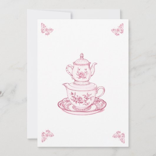 Tee mit der Mutter, die duscht. Einladung (Rückseite)