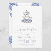 Tee mit der Mutter, die duscht. Einladung (Vorne/Hinten)