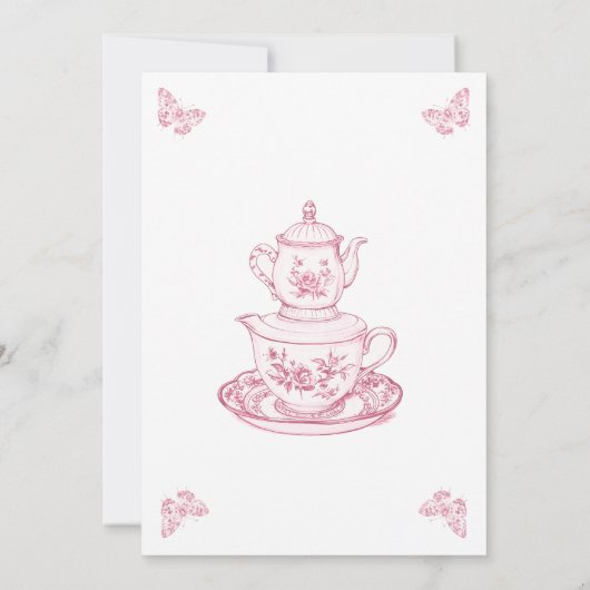 Tee mit der Mutter, die duscht. Einladung (Rückseite)