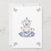 Tee mit der Mutter, die duscht. Einladung (Rückseite)