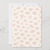 Tee mit der werdenden Mutter Rosa Florales Babysho Einladung (Rückseite)