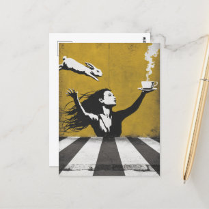 Tee mit einem Bunny urban street Art Graffiti Postkarte