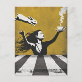 Tee mit einem Bunny urban street Art Graffiti Postkarte (Vorderseite)