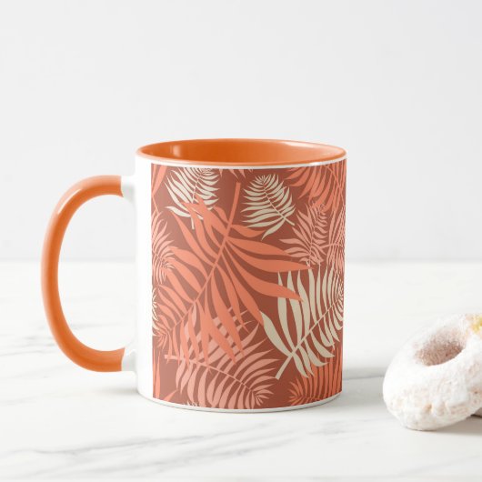 Tee mit Milch Mandarine Orange Tasse (Mit Donut)