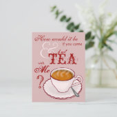 Tee mit mir Postkarte (Stehend Vorderseite)