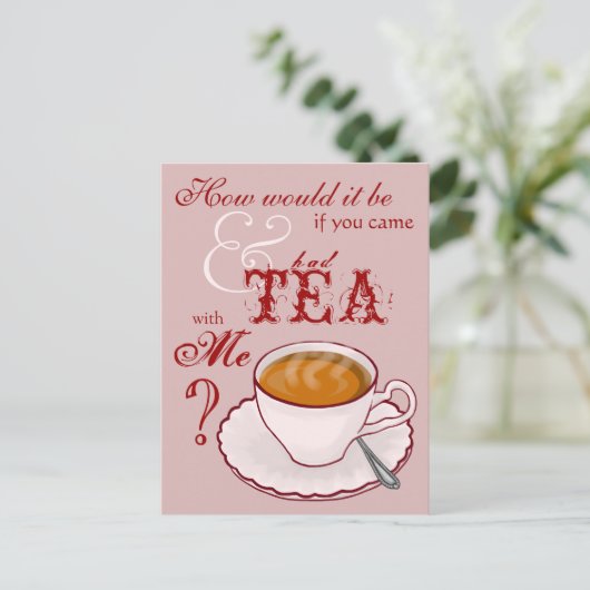 Tee mit mir Postkarte (Stehend Vorderseite)