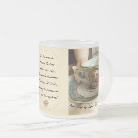 Tee mit Puppen Mattierte Tasse aus Glas (VorderseiteRechts)