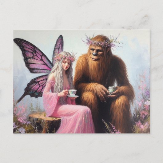 Tee mit Sasquatch und die Märchen Postkarte (Vorderseite)