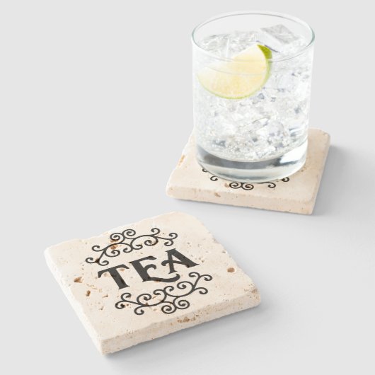 Tee mit Scroll - Untersetzer (Seitenansicht)